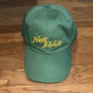 NEW North Dakota 90s State Logo Travel Dad Hat Cap Adjustable Green Gold Vintage